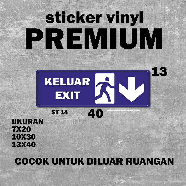 

PDFtek - Stiker Vynil PREMIUM Petunjuk Arah Kebawah Keluar Sticker Keluar Dan Exit Warna Biru