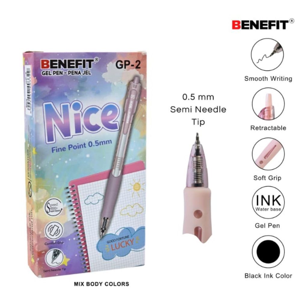 

1 LSN / 12 Pcs Gel Pen Benefit GP-2 Nice