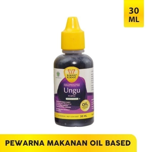 

KOEPOE OIL BASE Warna UNGU 30ml Pewarna Makanan Food Grade Coloring Sumbo Violet Bahan Campuran Adonan Macaroon Buttercream Icing Sugar Kue Roti Cookies Basis Minyak Original Murah Malang Jatim