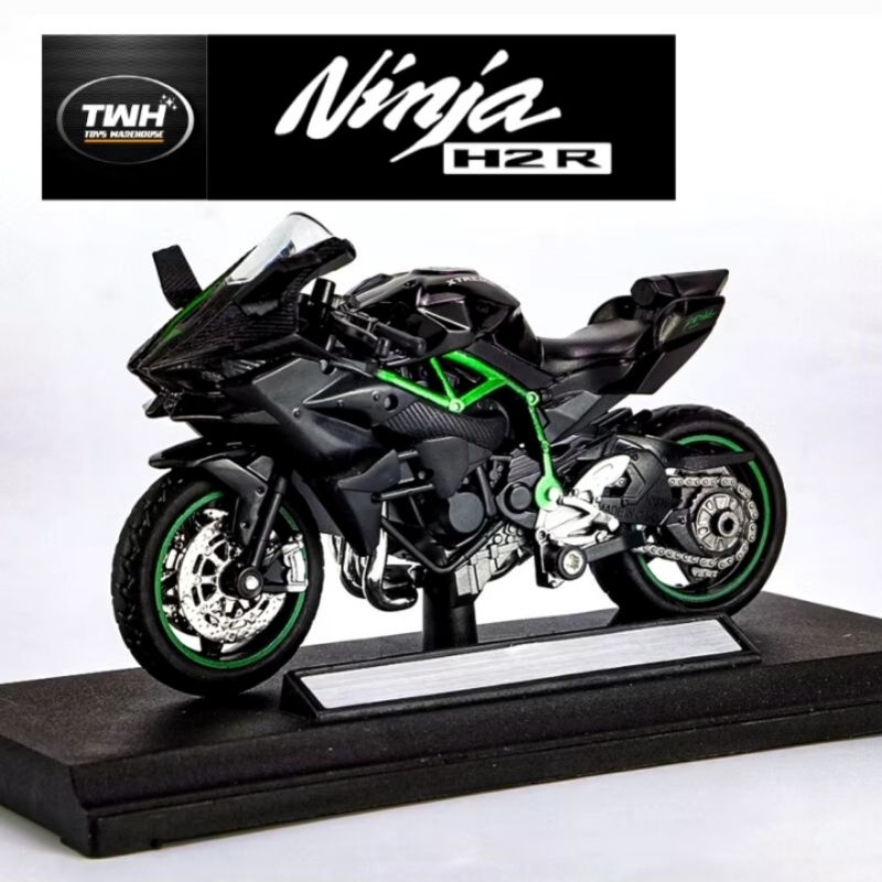 Diecast Miniatur Motor Ninja H2R Scale 1:18 Alloy Metall // Mainan Miniatur Diecast Motor Ninja Spor