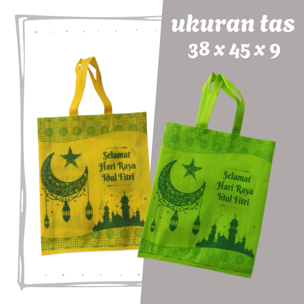 

( LUSINAN ) tas goodiebag idul fitri uk 38x45 Tas hempres lebaran NEW 12pcs