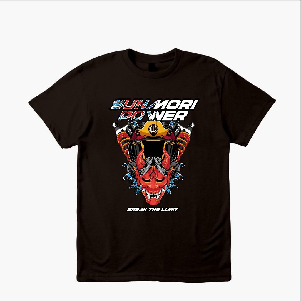 Kaos Distro otomotif Racing Sunmori power break the limit dewasa dan anak