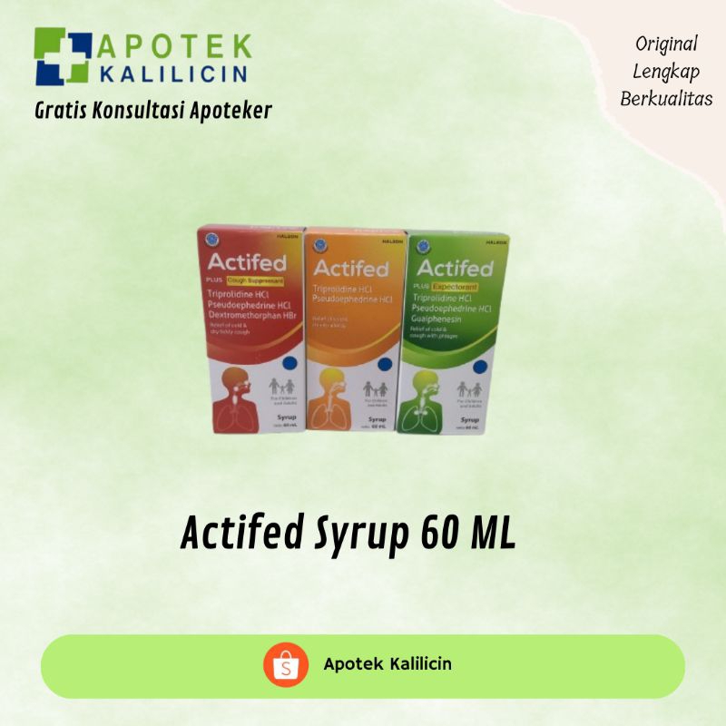 ACTIFED PLUS COUGH SUPRESSANT SIRUP MERAH 60 ML