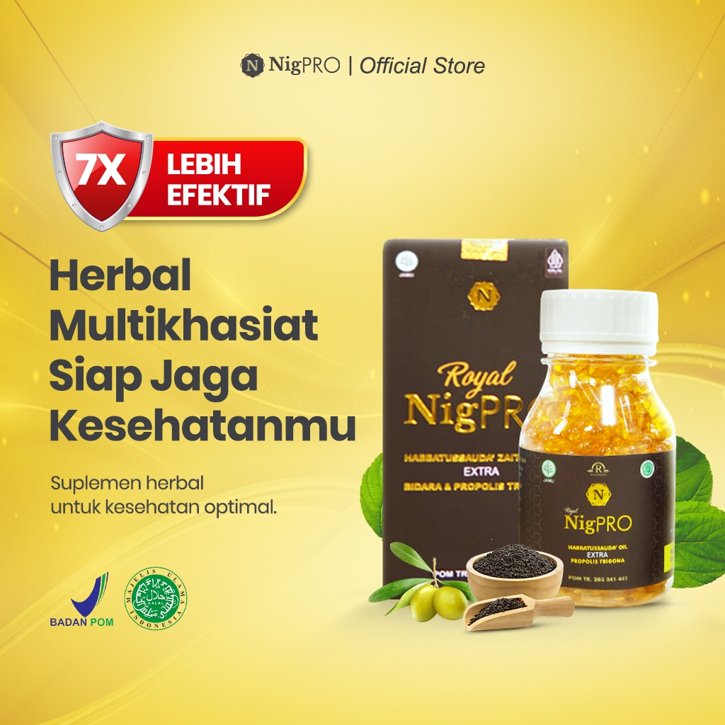 ROYAL NIGPRO Habbatussauda Oil Extra Propolis Trigona - Isi 200 - 100 Kapsul