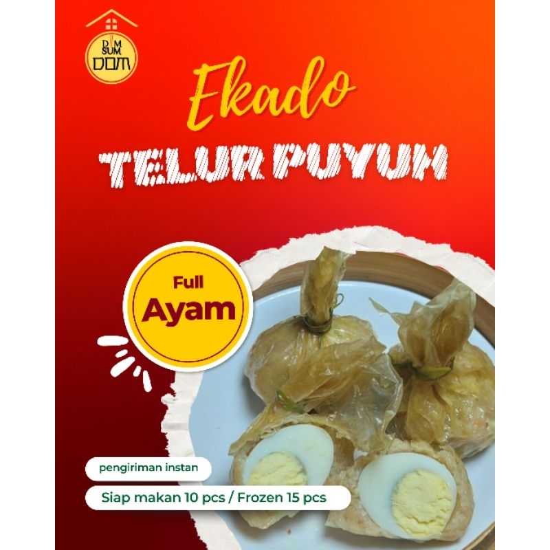 

Dom Ekado Isian Telur Puyuh full Ayam premium Frozen food 1 Pack isi 10pcs dan Siap makan isi 3pcs (Ready instan only)