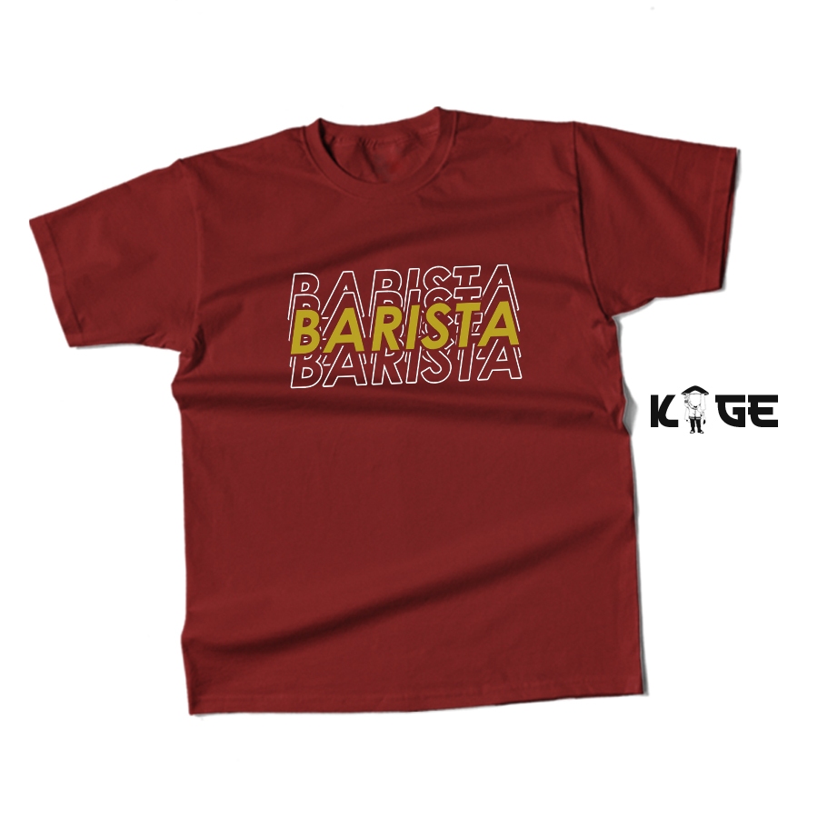 Kaos Pria BARISTA INDONESIA Kaos Kopi Distro Coffee Keren Unisex Cotton Combed 30s KAOS KAGE