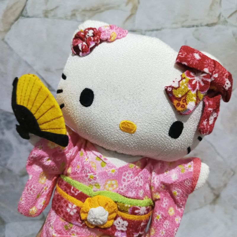 Boneka Karakter Hello Kitty Sakura Cherry Blossom Kimono Japanese Sanrio Rare