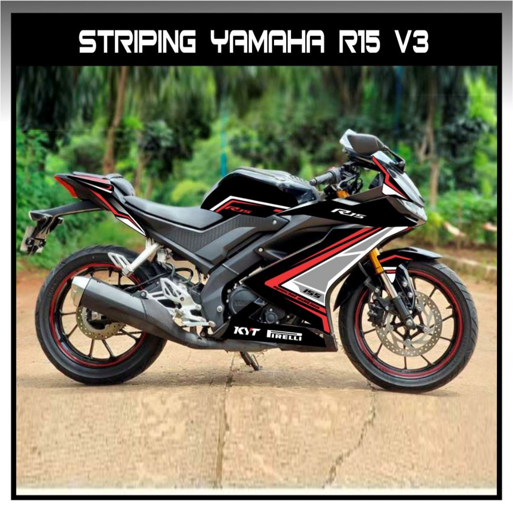 Striping LIST R15 V3 GRAFIS /STRIPING R15 V3 SEMIFULL / R15 V3 MOTIF 16 SIMPLE DASAR WARNA / SEMIFUL