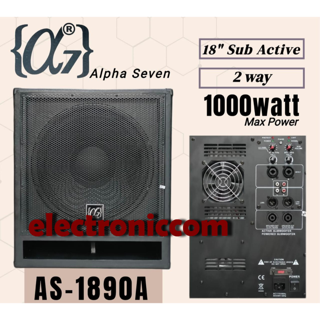 SUBWOOFER AKTIF ALPHA SEVEN AS 1890A 2WAY 1000 WATT ORIGINAL 18 inch alpha seven AS-1890A / AS1890A