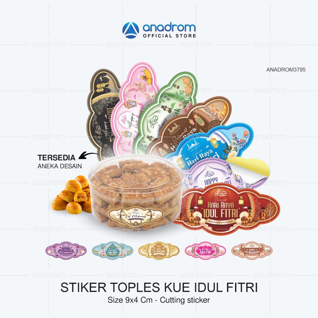 

Stiker Toples Kue Lebaran Idul Fitri I Stiker Toples Kue Eid Mubarak I Stiker Hampers Idul Fitri | Anadrom 3795