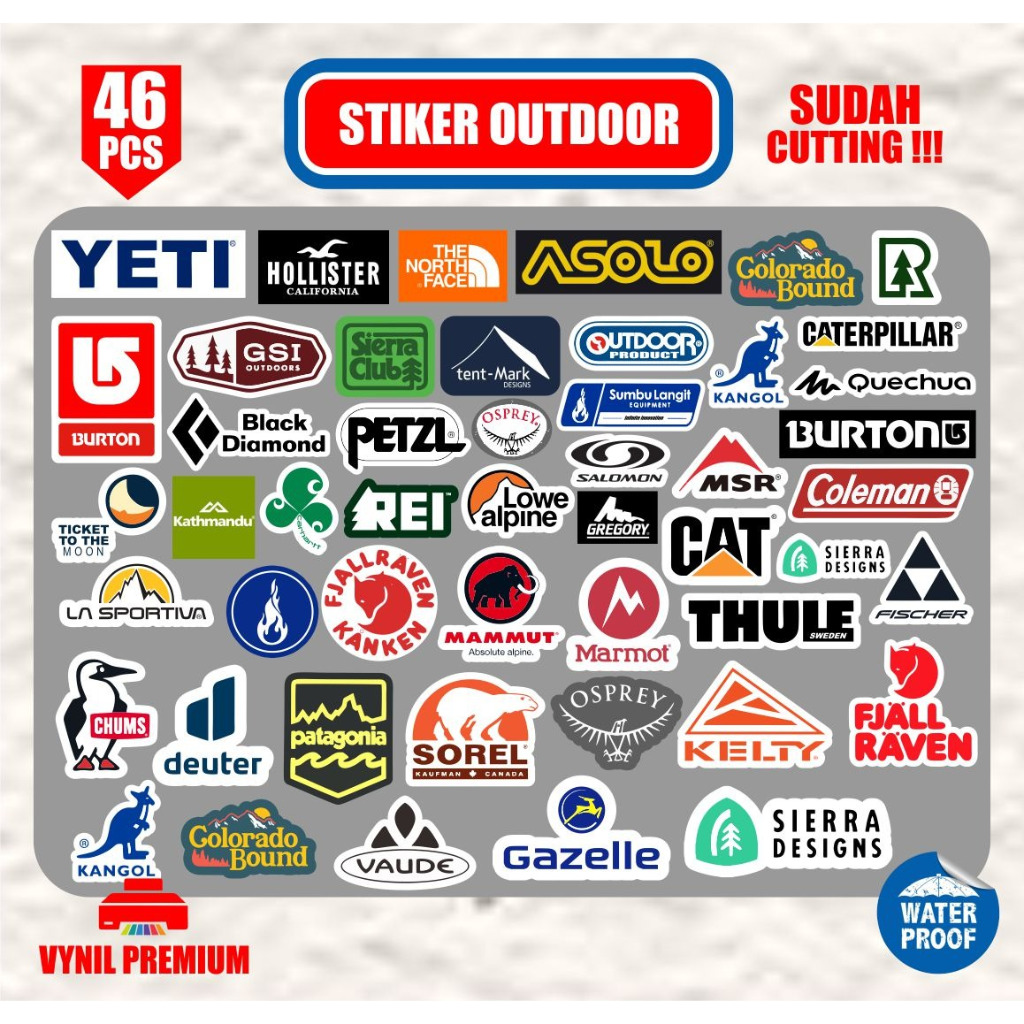 

Stiker Outdoor Vynil isi 46pcs waterproof sudah terpotong