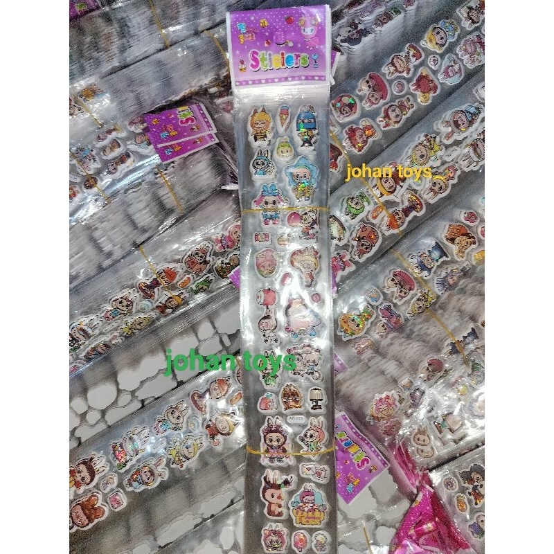 

20 PCS STIKER TIMBUL PANJANG MOTIF LABUBU