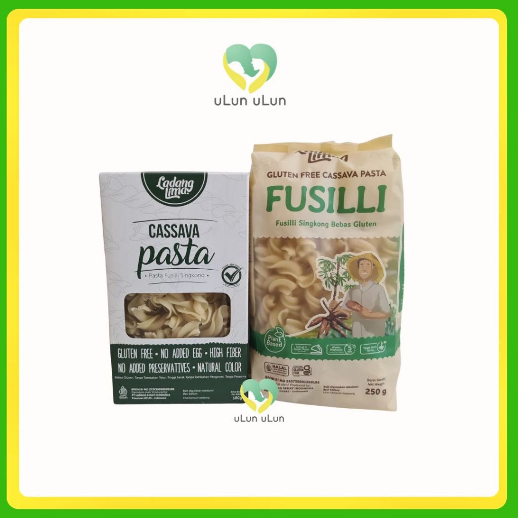 

Ulun Ulun Pasta Fusilli singkong Ladang Lima 205gram dan 100gram