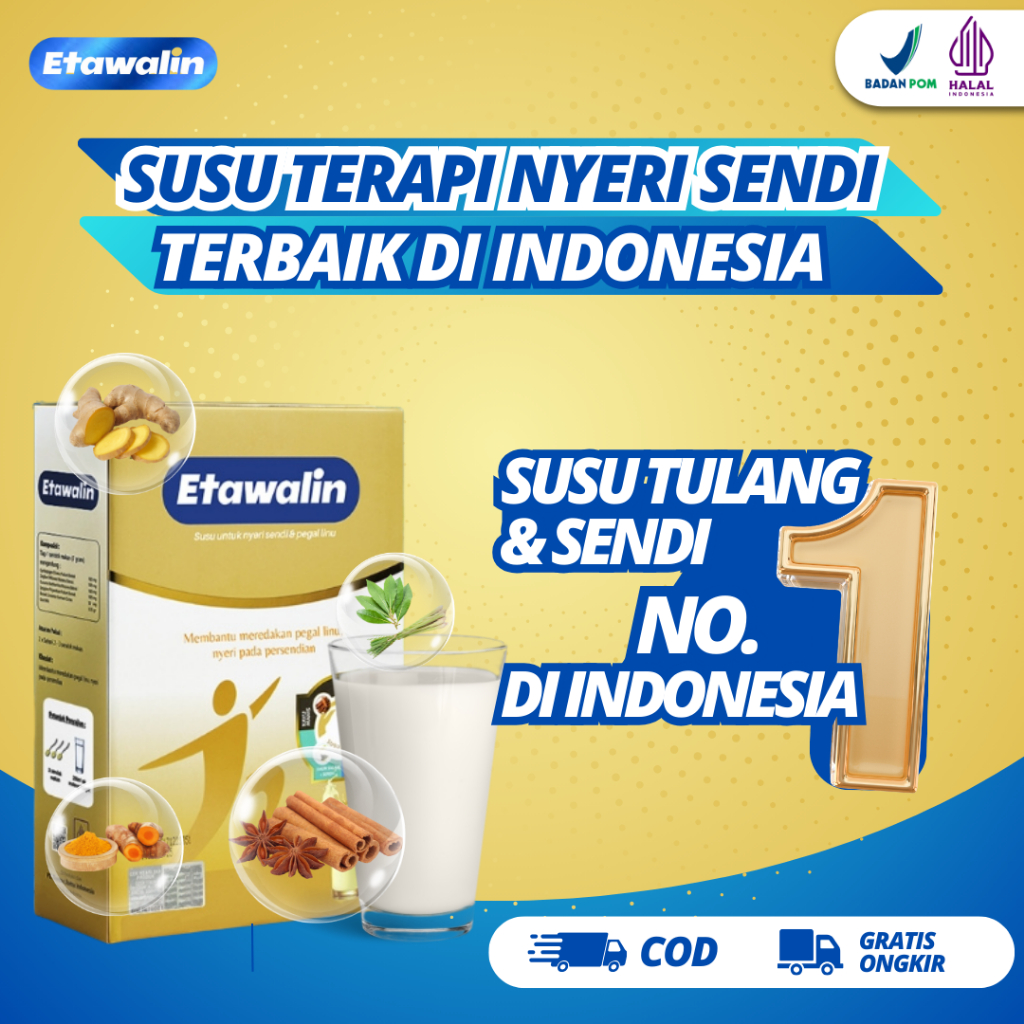 

SUSU ETAWALIN ORIGINAL 100% HALAL BPOM - SUSU KAMBING ETAWA SOLUSI ATASI NYERI SENDI & ASAM URAT 1 BOX