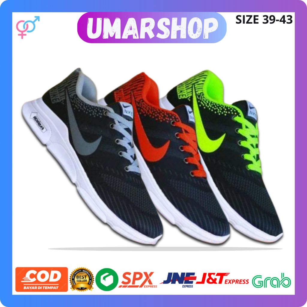 Sepatu Sneakers Sneker Casual Santai Olahraga Sport Joging Jogging Lari Sekolah Murah Original Keren