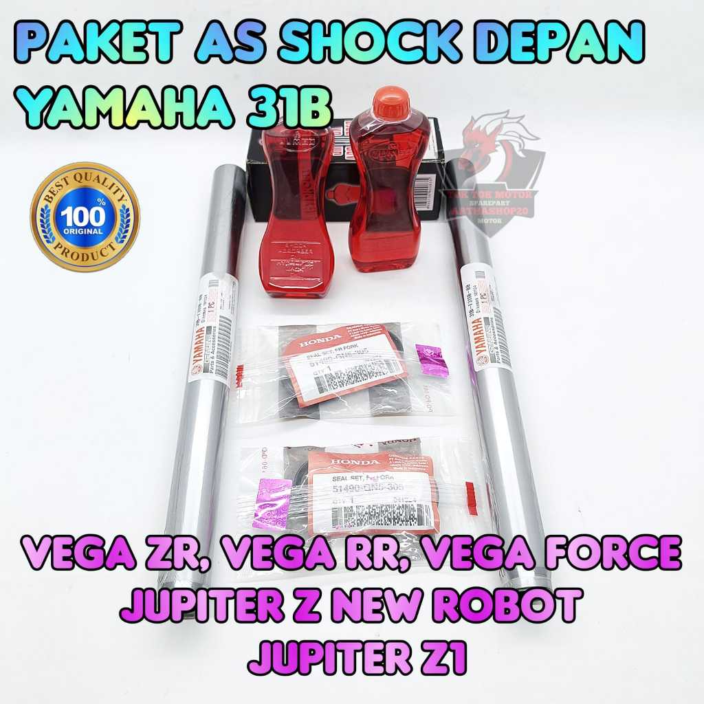 Paket As Shock Depan 31B Motor Yamaha Jupiter Z New Robot , Jupiter Z1 , 2 Batang As Sok + 2 set Sea