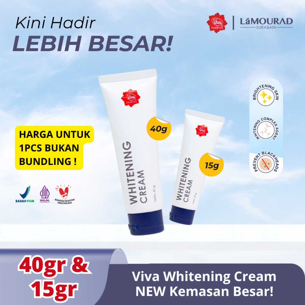 Viva Whitening Cream - Krim untuk menyamarkan flek hitam Krim pencerah wajah