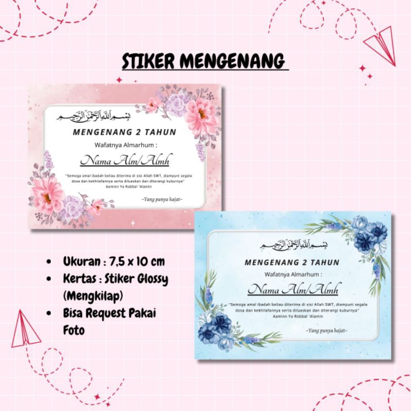 Stiker Mengenang 40/100/1000 hari