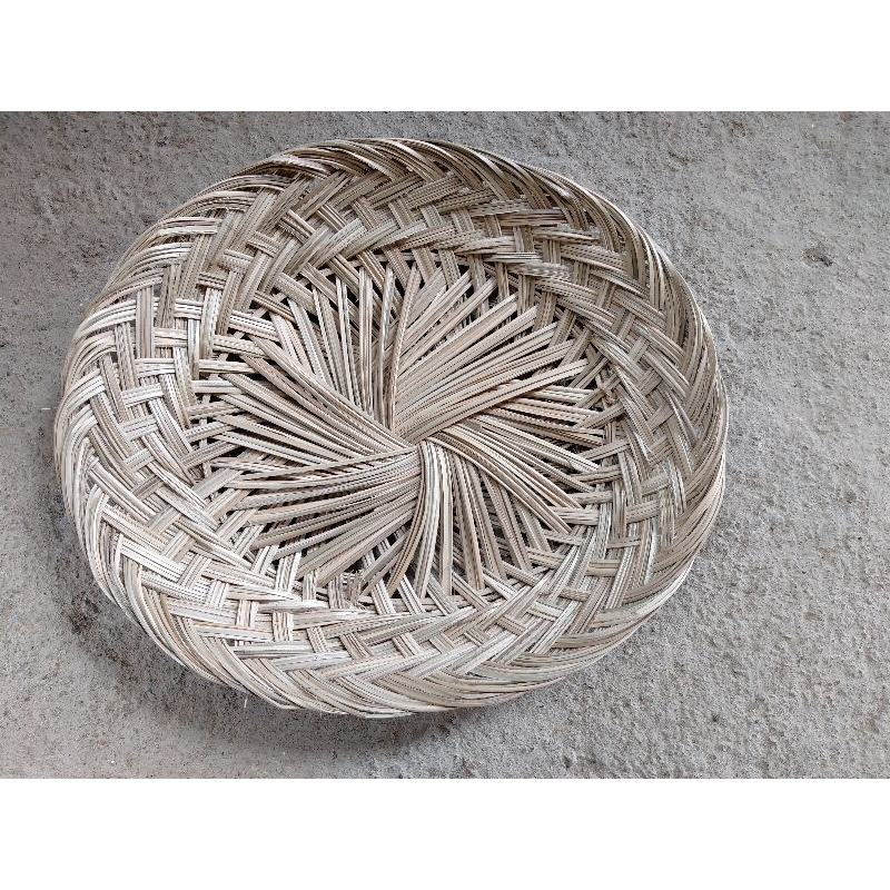 Piring lidi diameter agak kecil natural