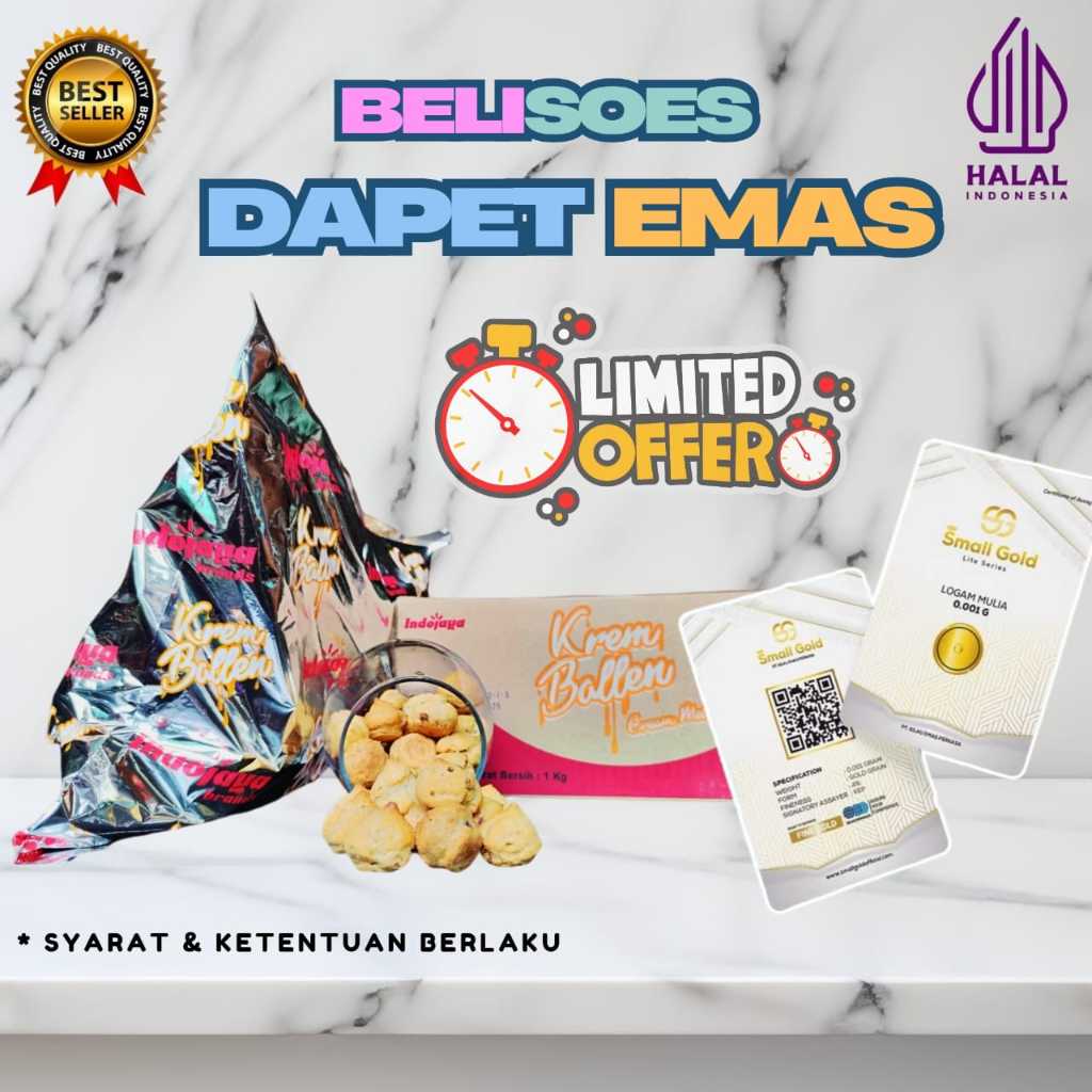 

KUE SOES KERING 1 KG BERHADIAH EMAS - INDOJAYA SOES, KREM BALLEN - VALENTINE'S EVENT