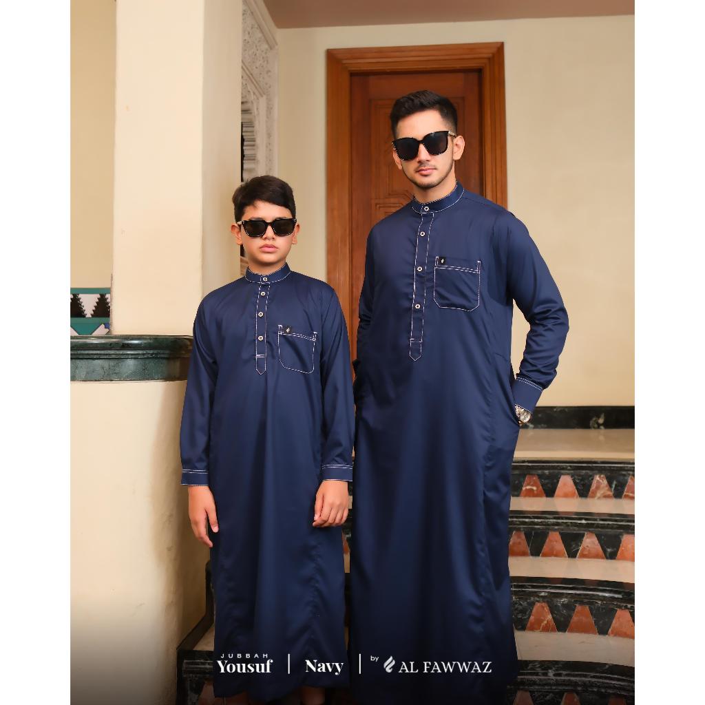 ALFAWWAZ - YOUSUF JUBAH COUPLE  DEWASA ANAK GAMIS PRIA DEWASA POLOS | BAJU RAMADHAN LEBARAN