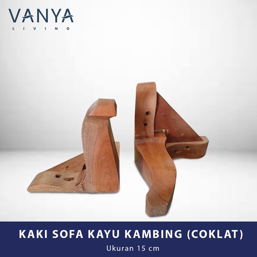 KAKI SOFA KAYU KAMBING COKLAT - BAHAN BAKU SOFA/AKSESORIS SOFA/FURNITURE/LEMARI/KURSI/DIVAN/SPRING B