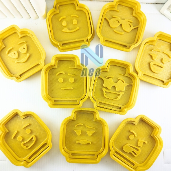 Cookie Cutter Lego Head [Set/Satuan] || 3D Print || Cetakan Cookies - Cetakan Fondant - Cetakan Clay