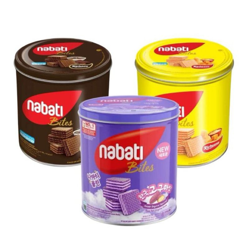 Mantab_Jaya Satu Dus Wafer Nabati Kaleng Isi 6 - Fullo Stik - Kacang Mayasi - Tanggo Wafer - Nabati