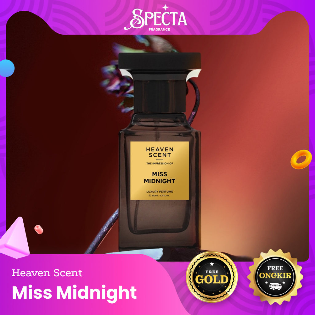 Heaven Scent Parfum MISS MIDNIGHT (FREE GOLD) ORIGINAL 50 ml OFFICIAL PARTNER Farfum Wanita Pria Nem