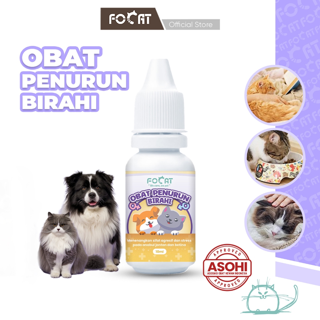 [ASOHI CERTIFIED] FOCAT Obat Penurun Birahi Kucing Anjing 10ML N28 Pengontrol Birahi Hewan Peliharaan