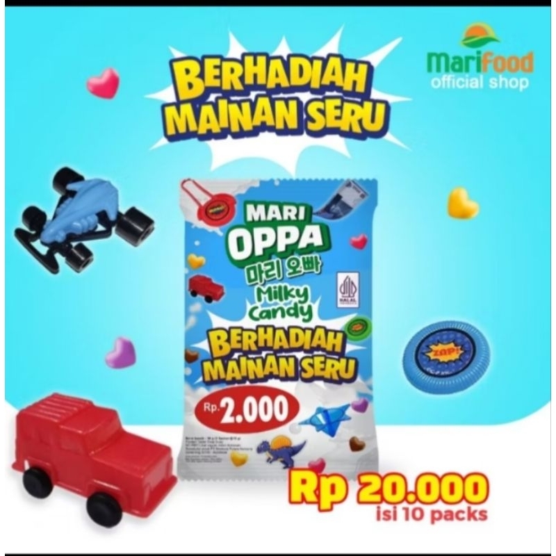 

Permen Mari Oppa paket Berhadiah Mainan