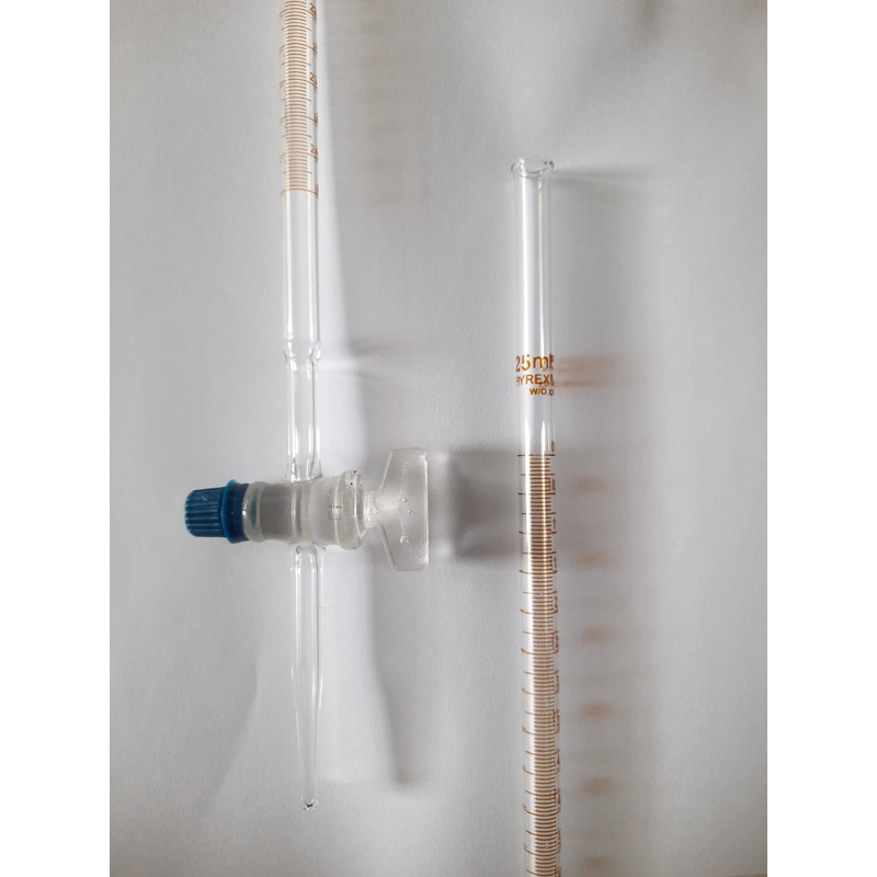 Buret 25ml kran glass pyrex / Buret 25ml alat ukur kompresi