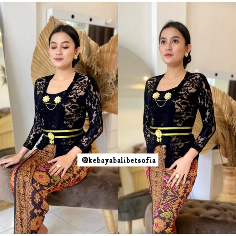 ONE SET KEBAYA BALI HITAM SET KEBAYA BALI JADI SOFIA SETELAN KEBAYA WISUDA KEBAYA MEWAH