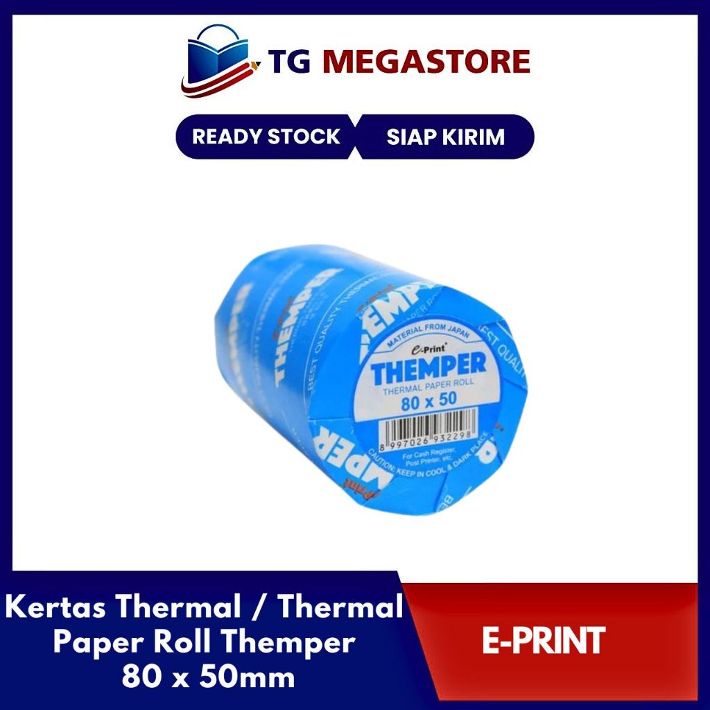 

Kertas Thermal / Thermal Paper Roll Themper E-PRINT 80 x 50mm