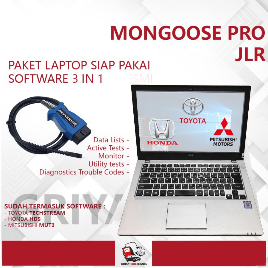 Scanner Mobil Mongoose Paket Laptop siap pakai