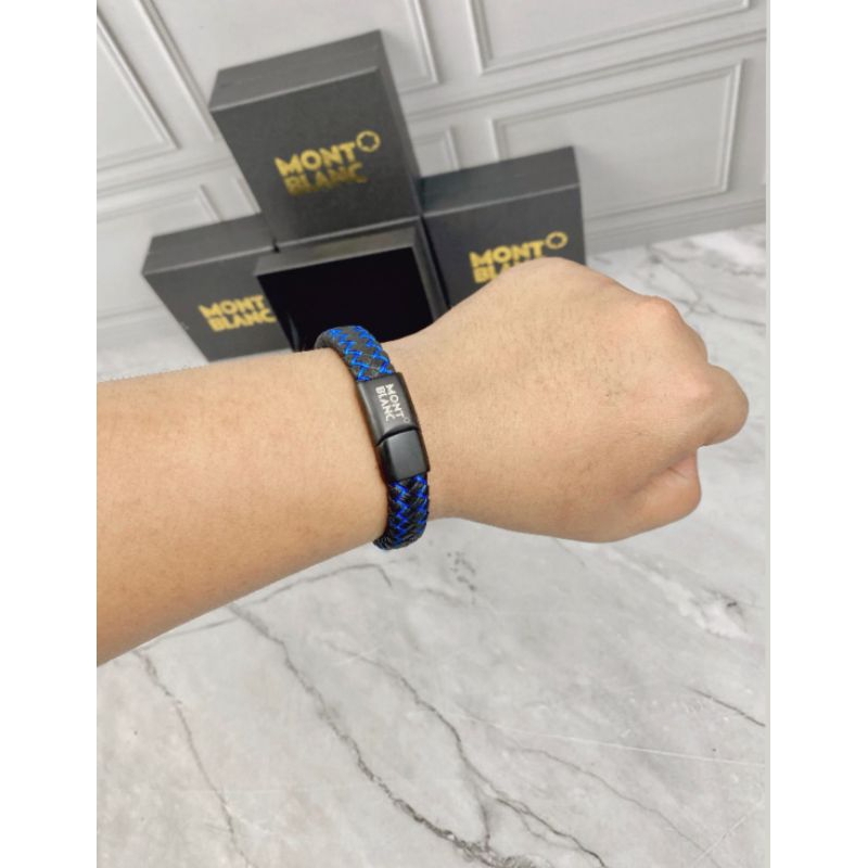 GELANG TANGAN PRIA KULIT  MBL IMPORT BRANDED 5744