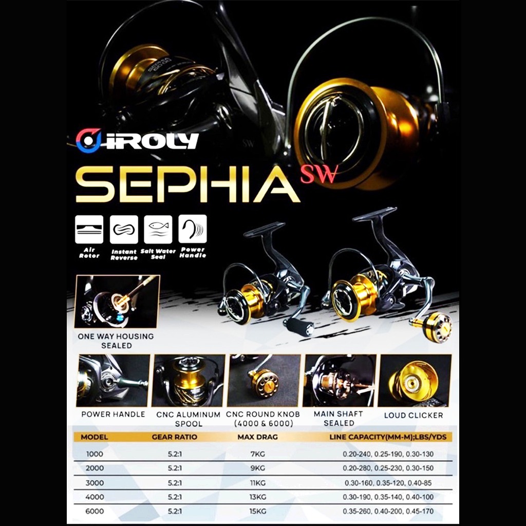 Reel Iroly Sephia SW CARBON 1000 2000 3000 4000