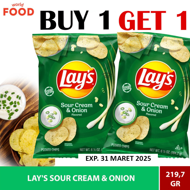 

LAY'S SOUR CREAM & ONION POTATO CHIPS ~* PROMO BUY 1 GET 1 FREE *~