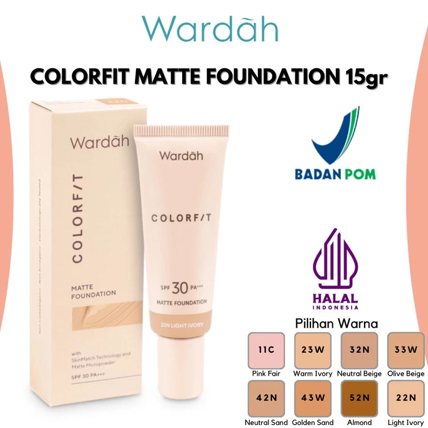 WARDAH COLORFIT MATTE FOUNDATION SPF 30 PA+++ / COLORFIT MATTE FOUNDATION WARDAH KOREA