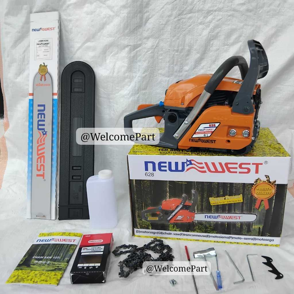 𝐓𝐄𝐑𝐌𝐔𝐑𝐀𝐇CHAINSAW 628 22 INCH NEW WEST / GERGAJI MESIN POTONG KAYU 628 NEW WEST