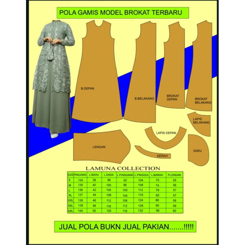 POLA GAMIS KOMBINASI BROKAT IMUT MANIS