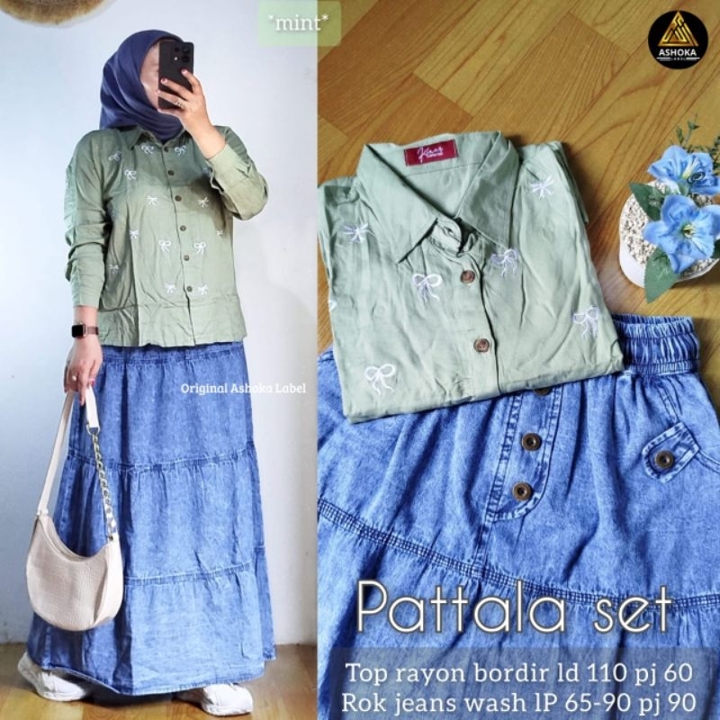 Pattala Set/Set Rok/Setelan kemeja rok/baju muslim