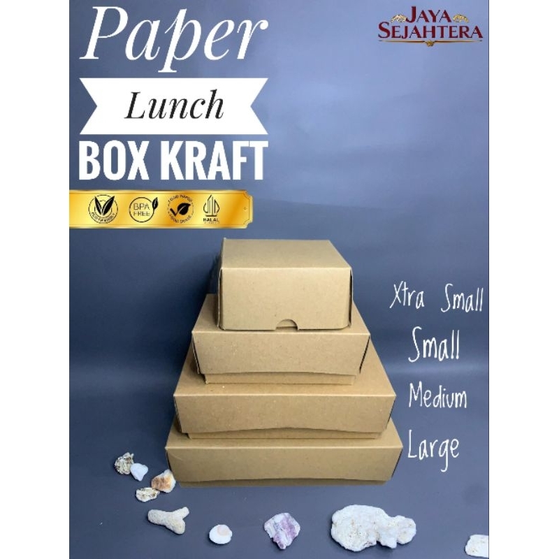 

LUNCH BOX LARGE / PAPER LUNCH LARGE TEBAL (Ketebalan 290 Gsm) 19X11X5 | FOOD GRADE