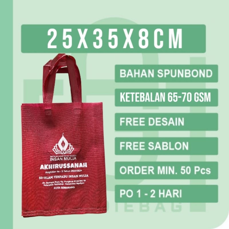 

ECOGI 25x35x8cm Goodie bag Request Sablon /tas goodie bag /souvenir/costume/tas toko / GOODIE BAG CUSTOM SABLON
