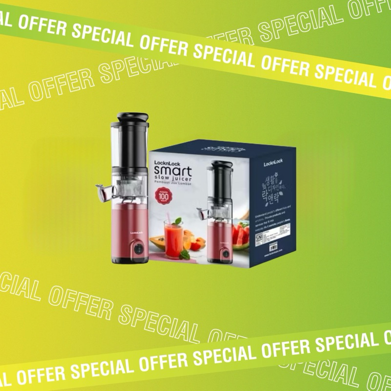 LocknLock EJJ-143RED Smart Slow Juicer - Red