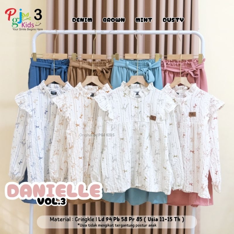 BAAJU SETELAN ANAK REMAJA USIA 11-15 TAHUN DANIELLE SET ROK ANAK PEREMPUAN ORI PGJ KIDS