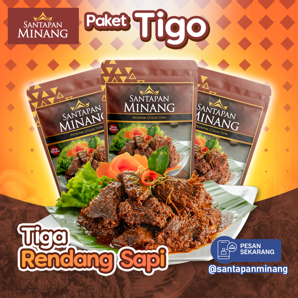 

Paket Tigo Rendang Daging Sapi Asli Khas Padang Santapan Minang