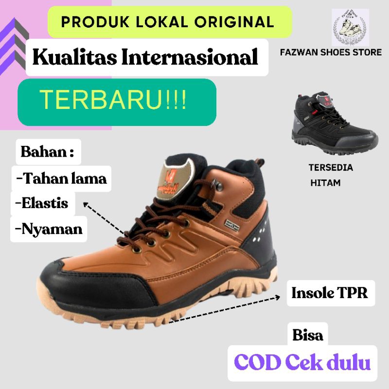 Sepatu Gunung / Hiking Touring Boots Outdoor Pria Waterproof Original