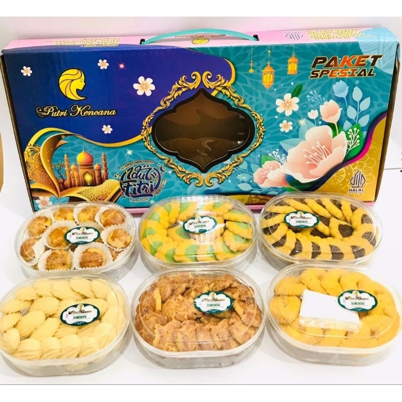

Kue Paket Lebaran Putri Kencana Toples Oval isi 6 Toples