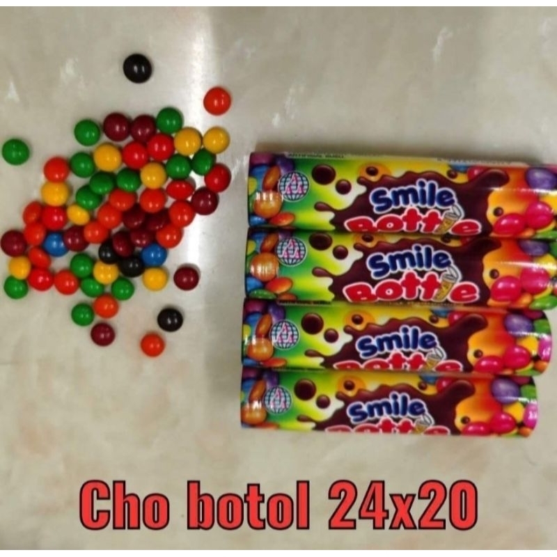 

Permen Coklat Botol Butiran Smile Isi 24 pcs